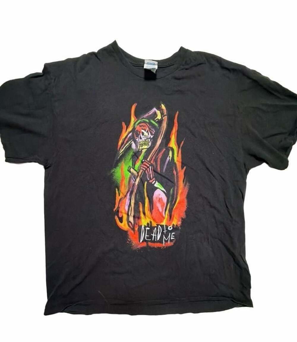 Delta Pro Weight Dead to Me Grim Reaper Fire Graphic T-Shirt Black XL